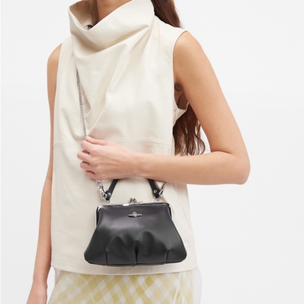 Vivienne Westwood: Kisslock Saturn Logo Mini Emma Granny Frame Crossbody Bag - Picture 5 of 16